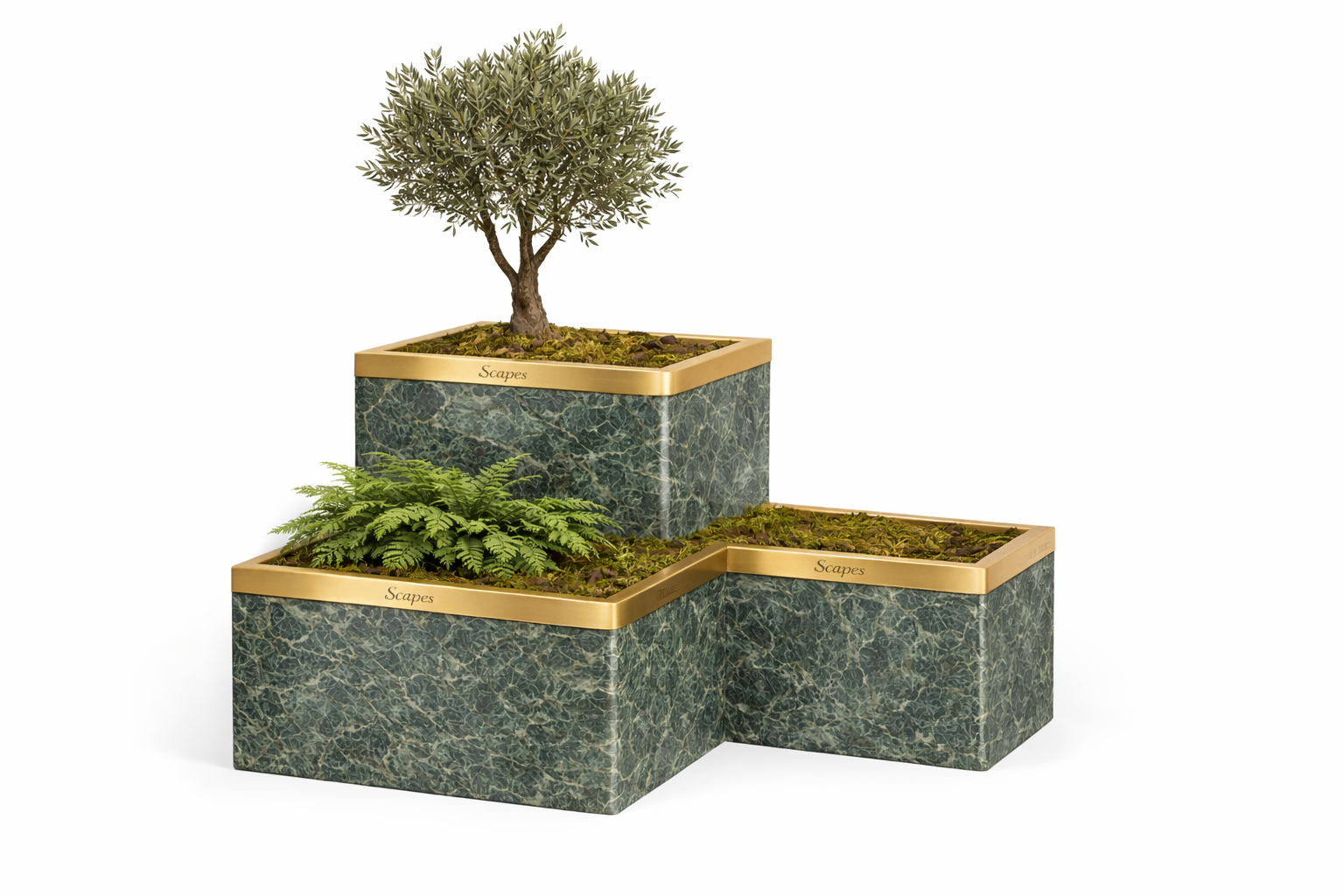 Verde Marble Planter - Square