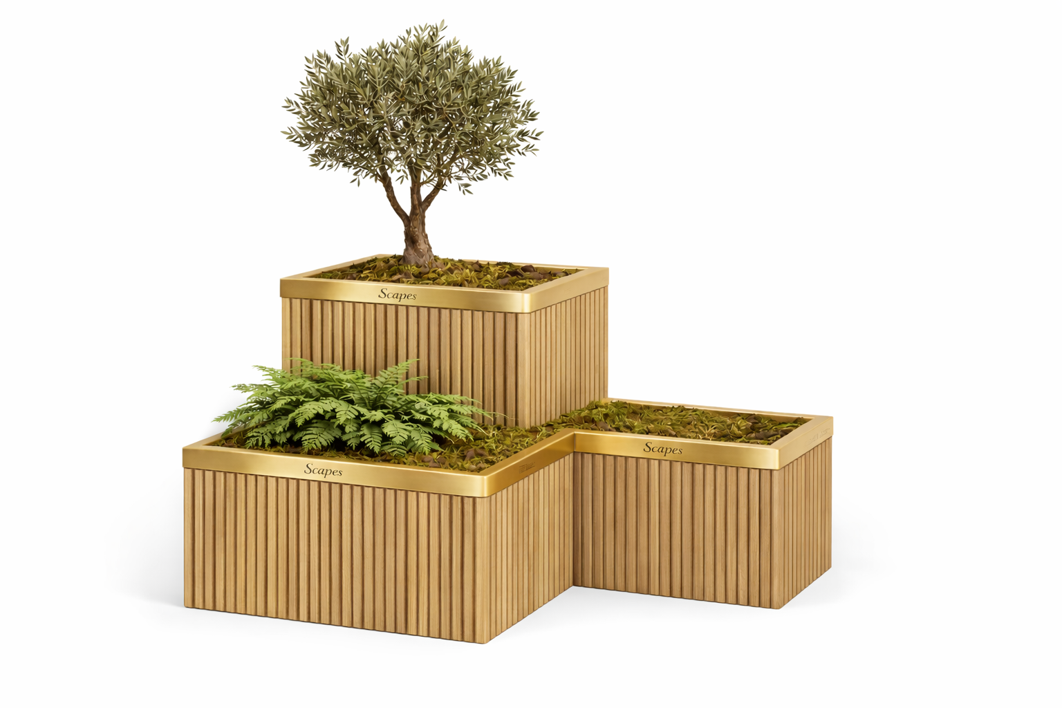 Wooden Planter Set - Natural